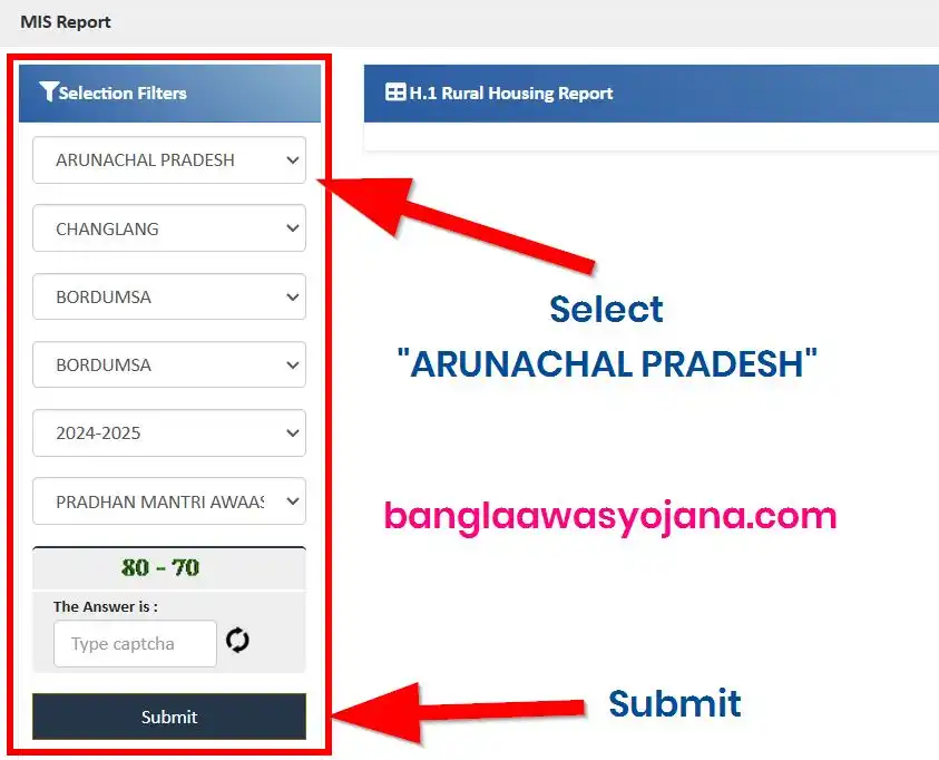 Arunachal Pradesh PM Awas Gramin list 2025