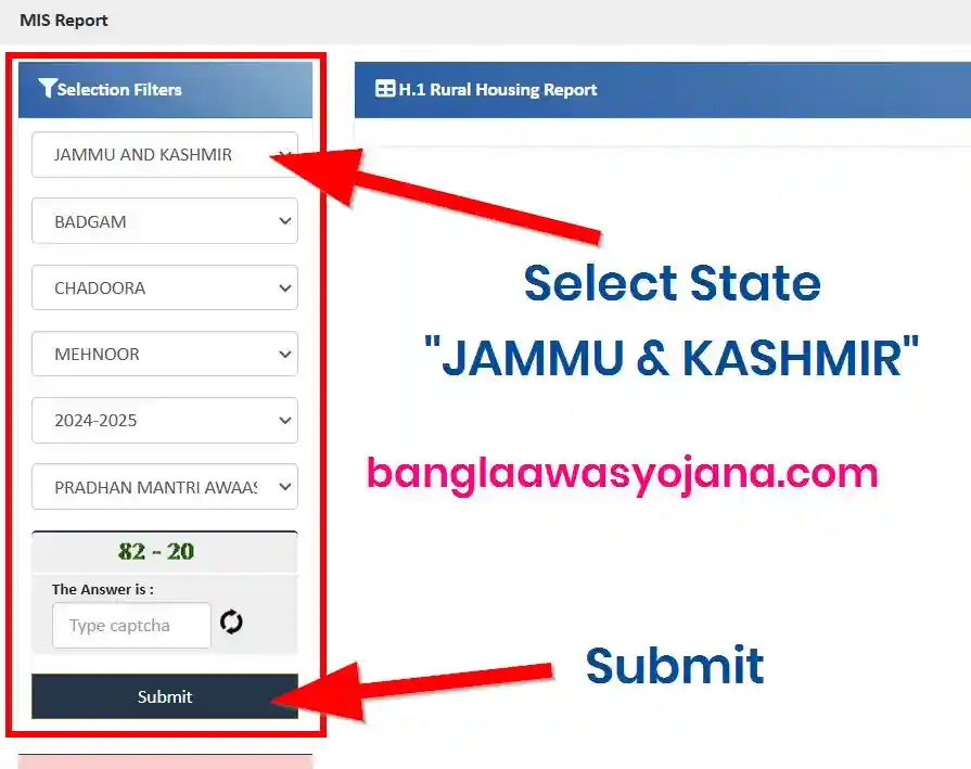 Jammu & Kashmir PM Awas Gramin list 2025