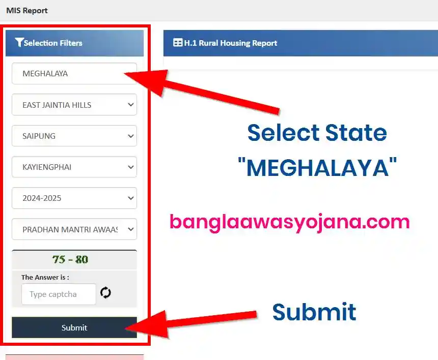 Meghalaya PM Awas Gramin list 2025