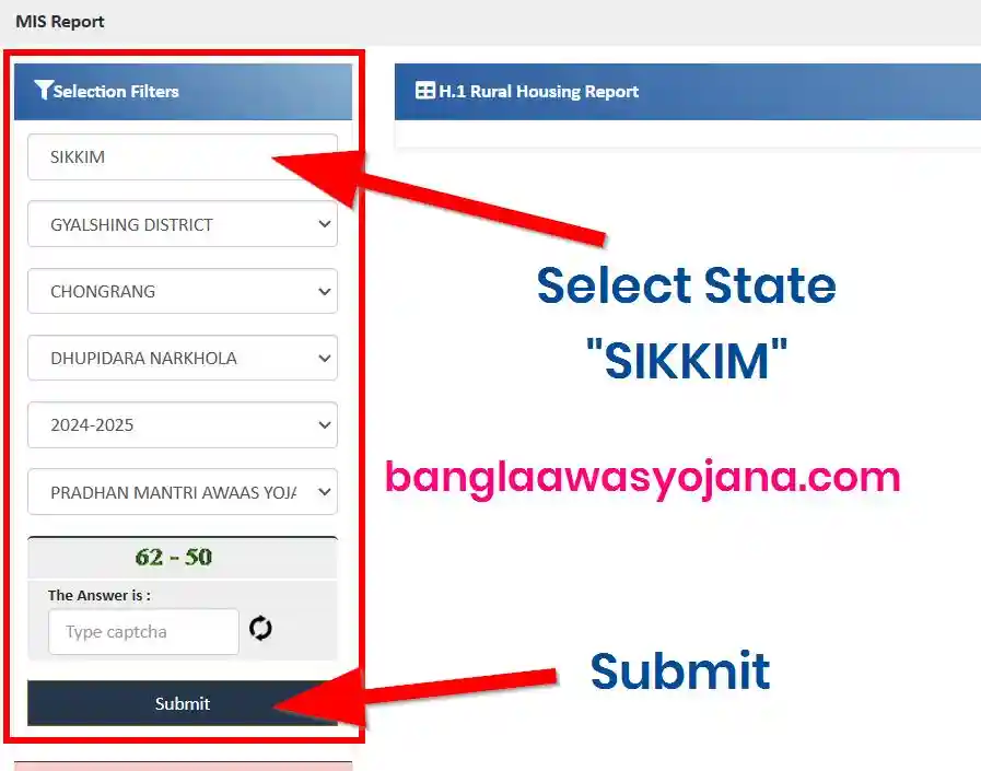 Sikkim PM Awas Gramin list 2025