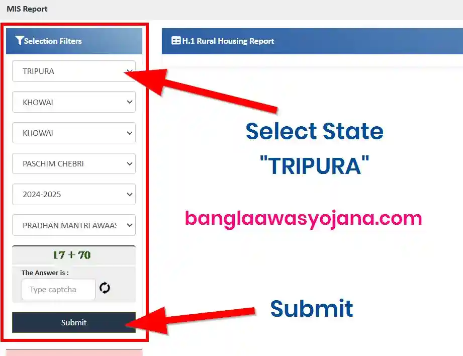 Tripura PM Awas Gramin list 2025